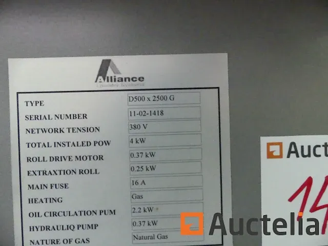Professionele gaskalender met alliance d500 x 2500 g muntmechanisme - afbeelding 9 van  11