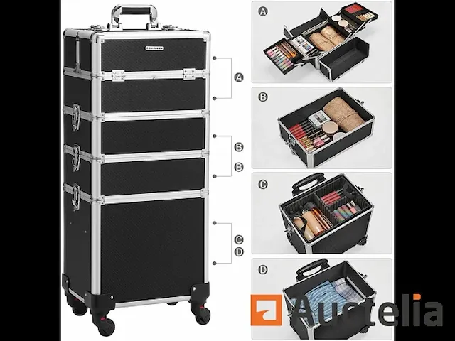 Professionele make-up borst, 4in1 make-up koffer - afbeelding 2 van  9