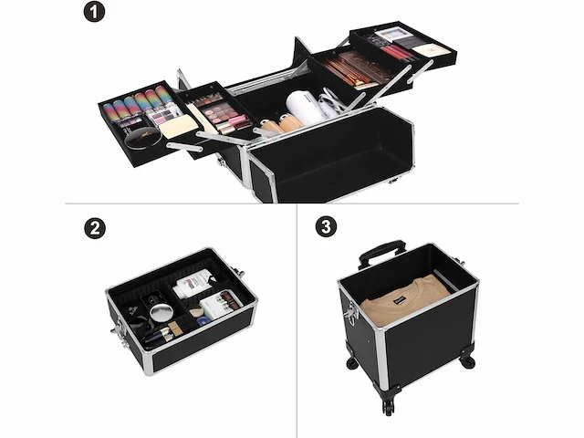 Professionele make-upkist, 3in1 make-upkoffer - afbeelding 10 van  22