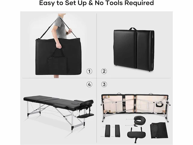 Professionele massagetafel draagbaar massagebed - afbeelding 6 van  8