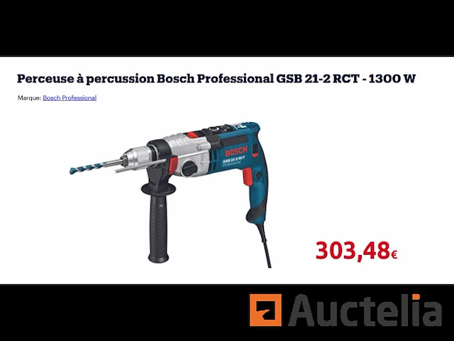 Professionele percussie boormachine bosch gsb 21-2 rct in zijn koffer - afbeelding 1 van  4