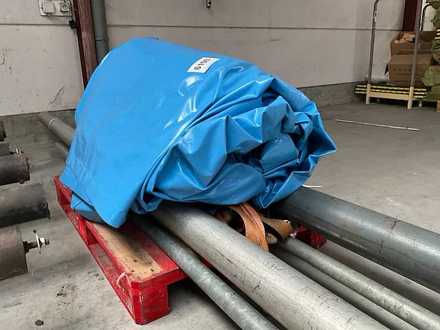 Professionele sheltertent 10x10 meter inclusief zeildoek, palen, spanbanden, piketten - afbeelding 4 van  7