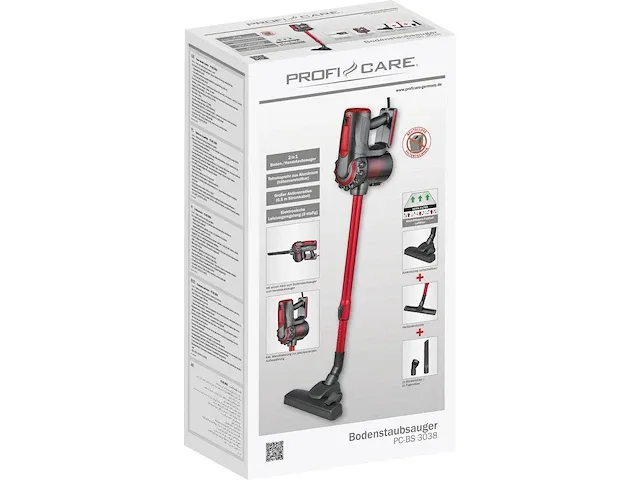 Proficare pc-bs 3038 - steelstofzuiger - rood - met snoer - afbeelding 1 van  6