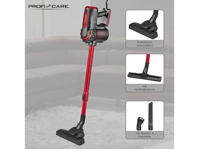 Proficare pc-bs 3038 - steelstofzuiger - rood - met snoer - afbeelding 4 van  6