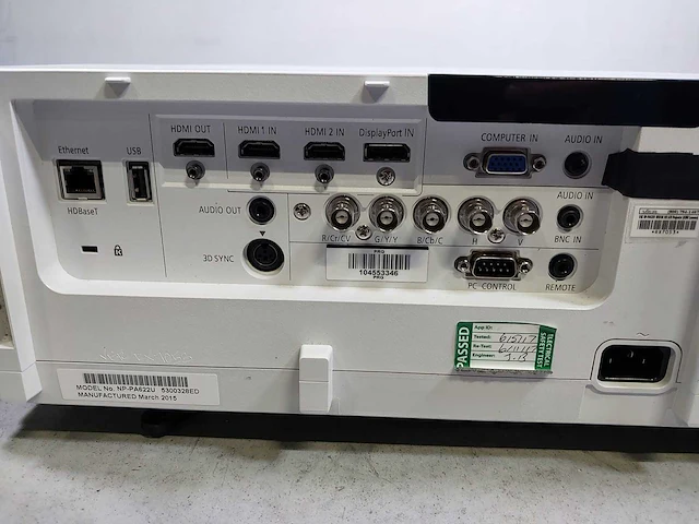 Projector nec np-pa622u wuxga hd w/lens np13zl (1.5-3.0:1) - afbeelding 8 van  13