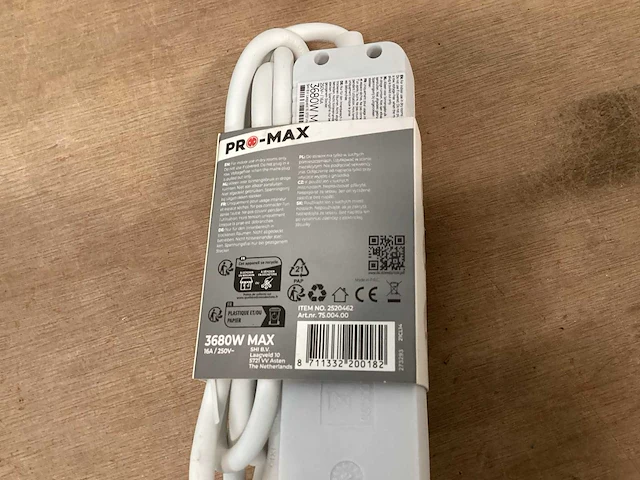 Promax stekkerdoos 3 voudig met schakelaar (38x) - afbeelding 3 van  5