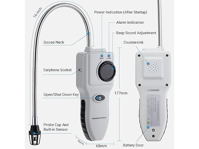 Propaan en aardgas lekdetector - afbeelding 4 van  6