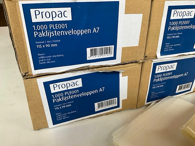Propac ple001 paklijstenveloppen a7 1000 stuks (6x) - afbeelding 2 van  3