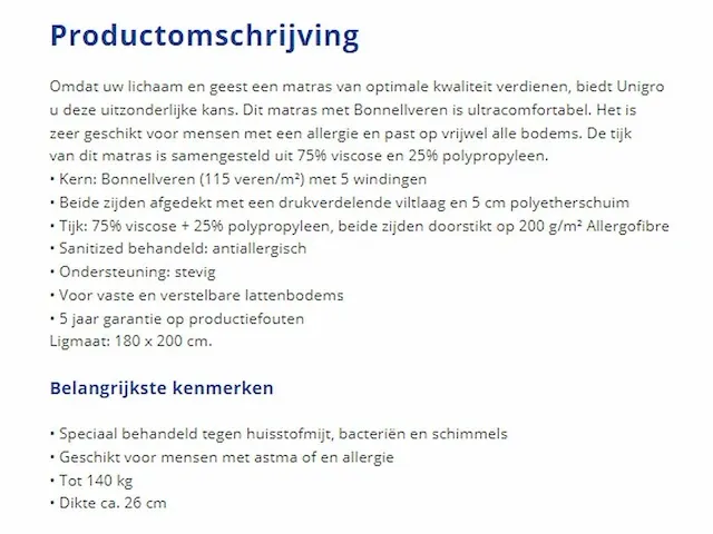 Protection plus bonnellverenmatras - afbeelding 3 van  5