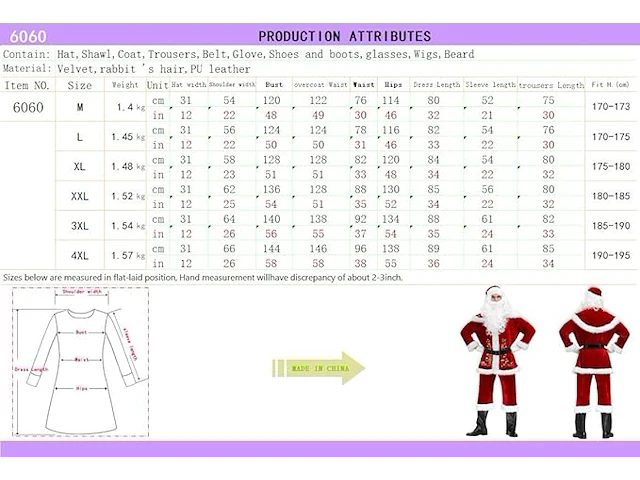 Proumhang kerstmankostuum xxl (maat 40) - afbeelding 3 van  3