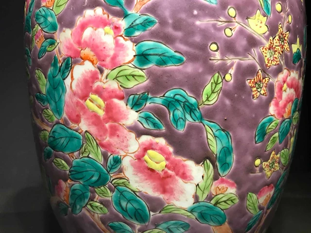 Purple-ground famille rose ‘dayazhai’ vase - porcelain - china - guangxu or republic of china (1912-1949) - afbeelding 12 van  25