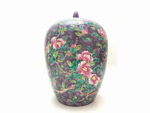 Purple-ground famille rose ‘dayazhai’ vase - porcelain - china - guangxu or republic of china (1912-1949) - afbeelding 19 van  25