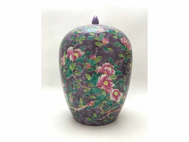 Purple-ground famille rose ‘dayazhai’ vase - porcelain - china - guangxu or republic of china (1912-1949) - afbeelding 20 van  25