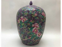 Purple-ground famille rose ‘dayazhai’ vase - porcelain - china - guangxu or republic of china (1912-1949) - afbeelding 21 van  25