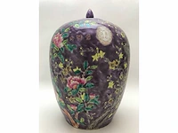 Purple-ground famille rose ‘dayazhai’ vase - porcelain - china - guangxu or republic of china (1912-1949) - afbeelding 24 van  25