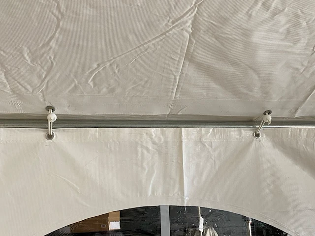 Pvc partytent 3 x 4 m - wit/rood - afbeelding 2 van  13