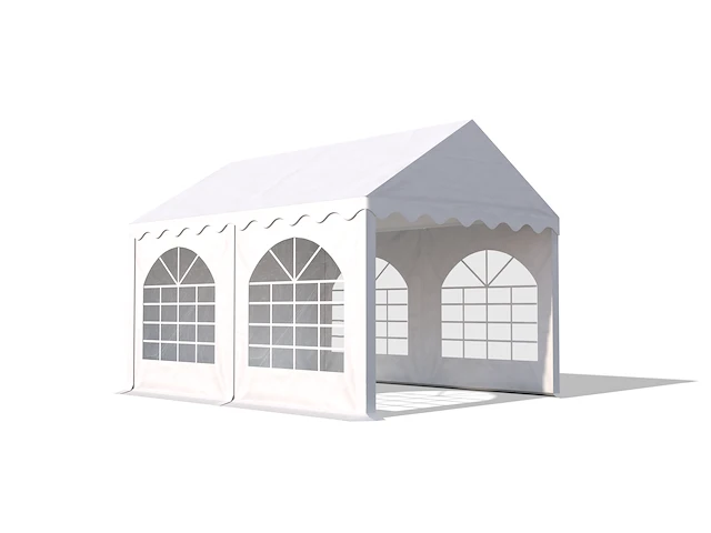 Pvc partytent 3 x 4 m - wit/rood - afbeelding 3 van  13