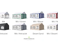 Pvc partytent 3 x 4 m - wit/rood - afbeelding 5 van  13