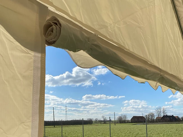 Pvc partytent 3 x 4 m - wit/rood - afbeelding 9 van  13