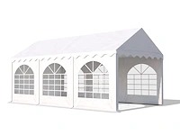 Pvc partytent 3 x 6 m - wit/rood - afbeelding 3 van  13