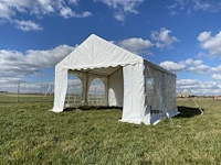 Pvc partytent 3 x 6 m - wit/rood - afbeelding 1 van  13
