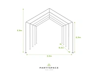 Pvc partytent 3 x 8 m - wit - afbeelding 4 van  13