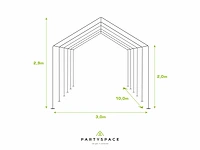 Pvc partytent deluxe 2.0 - 3 x 10 m - wit + grondframe - afbeelding 8 van  15