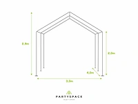 Pvc partytent deluxe 2.0 - 3 x 4 m - wit/groen + grondframe - afbeelding 8 van  15