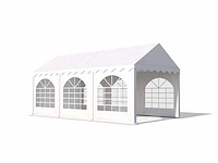 Pvc partytent deluxe 2.0 - 3 x 6 m - wit + grondframe