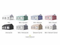 Pvc partytent deluxe 2.0 - 3 x 6 m - wit/rood + grondframe - afbeelding 9 van  15