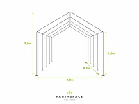 Pvc partytent deluxe 2.0 - 3 x 8 m - wit/desert sand + grondframe - afbeelding 8 van  15