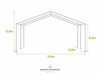 Pvc partytent deluxe 2.0 - 5 x 6 m - antraciet + grondframe - afbeelding 8 van  15
