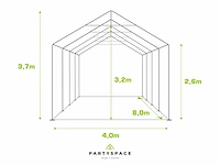 Pvc partytent elite 2.6 - 4 x 8 m - wit + grondframe - afbeelding 6 van  13