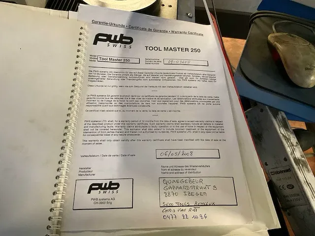 Pwb swiss tool master 250 tcam2 voorinstelapparaat - afbeelding 3 van  12