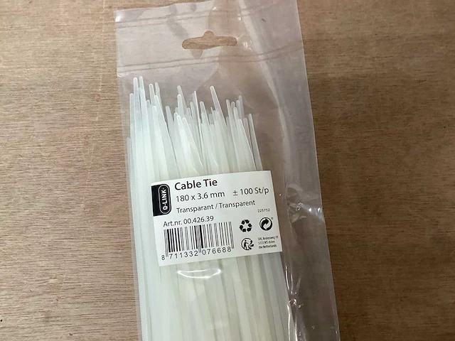 Q-link bundelband tie wrap 180 x 3,6 mm (10000x) - afbeelding 2 van  2