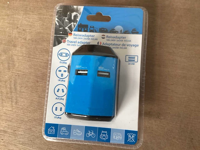 Q-link reisstekker wereldstekker, 2x usb 2.4a (96x) - afbeelding 2 van  6