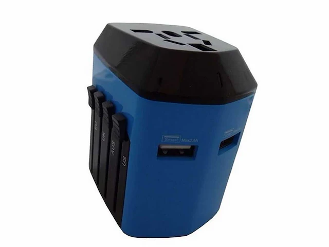 Q-link reisstekker wereldstekker, 2x usb 2.4a (96x) - afbeelding 5 van  6