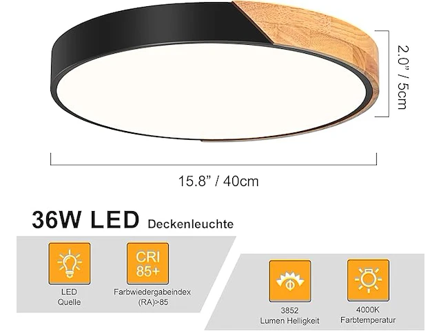 Qamra led-plafondlamp (40 cm) - afbeelding 3 van  3