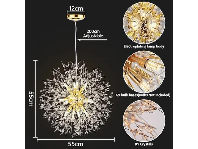 Qamra moderne kristallen kroonluchter - afbeelding 3 van  3