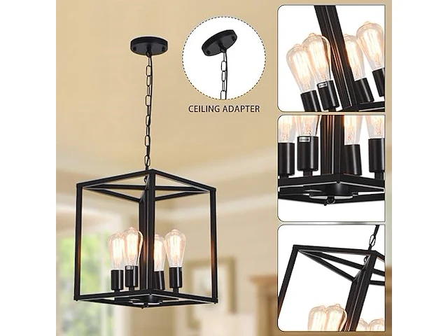 Qcyuui vintage hanglamp - afbeelding 3 van  3
