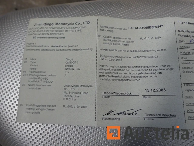 Qingqi qm50qt-6 scooter (2005-2.055 km) - afbeelding 2 van  12