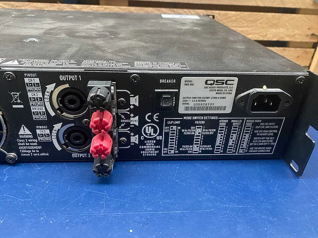 Qsc audio professionele 2 kanaals versterker, type rmx 850. - afbeelding 5 van  5
