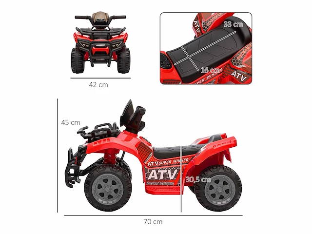 Quad buggy elektrische auto kind - afbeelding 2 van  12