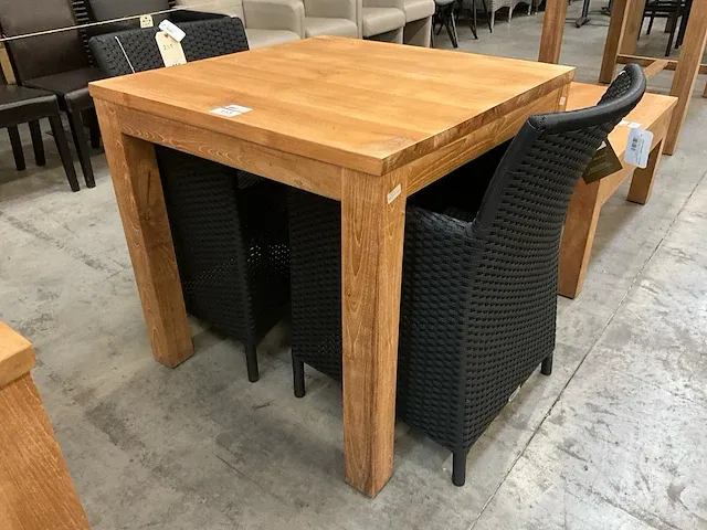 Quality collection interieurtafel teak 80 x 80 x h78cm p8 - afbeelding 1 van  3