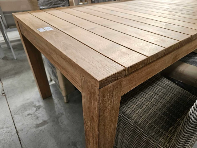 Quality collection tuintafel teak ten vast 200 x 100cm - afbeelding 2 van  3