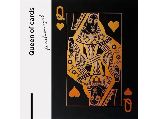 Queen of cards 60x80 cm - canvas wanddecoratie - afbeelding 1 van  2