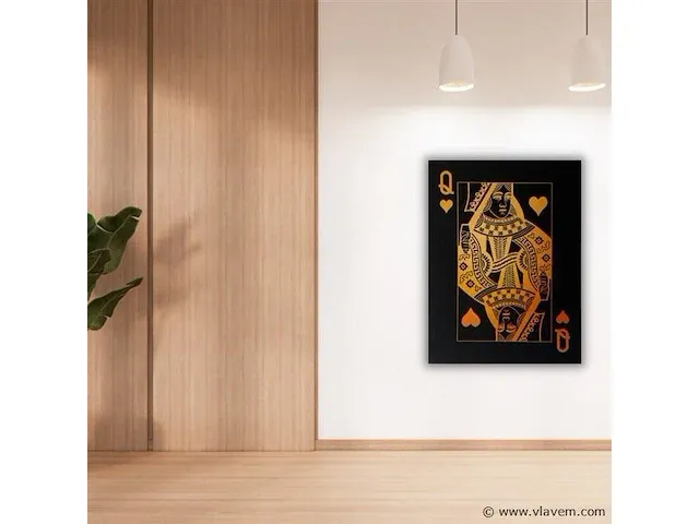 Queen of cards 60x80 cm - canvas wanddecoratie - afbeelding 2 van  2