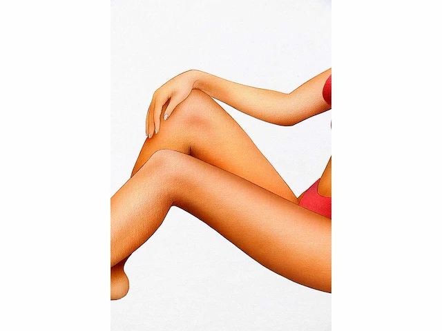 R. de beeld - meisje in rode bikini - olie op canvasboard - afbeelding 7 van  8