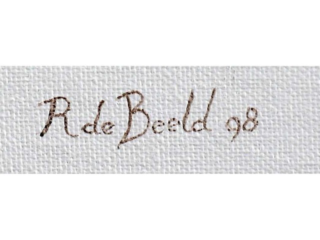 R. de beeld - meisje in rode bikini - olie op canvasboard - afbeelding 2 van  8