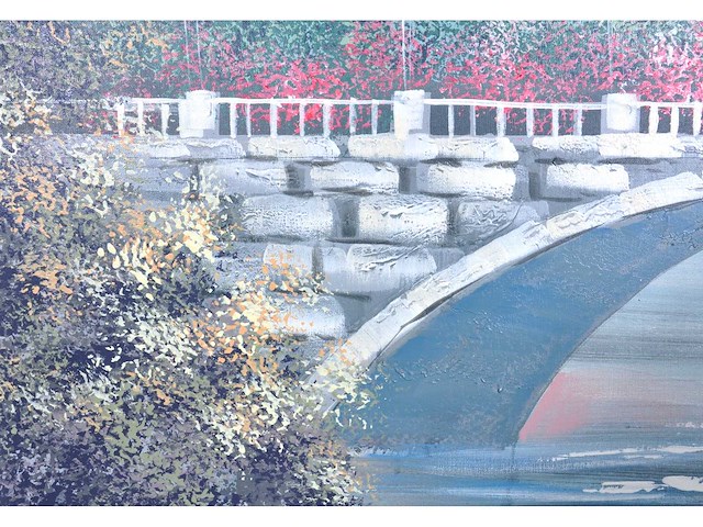 R. elliot - skyline - olie op doek - 119x149 cm - afbeelding 2 van  13